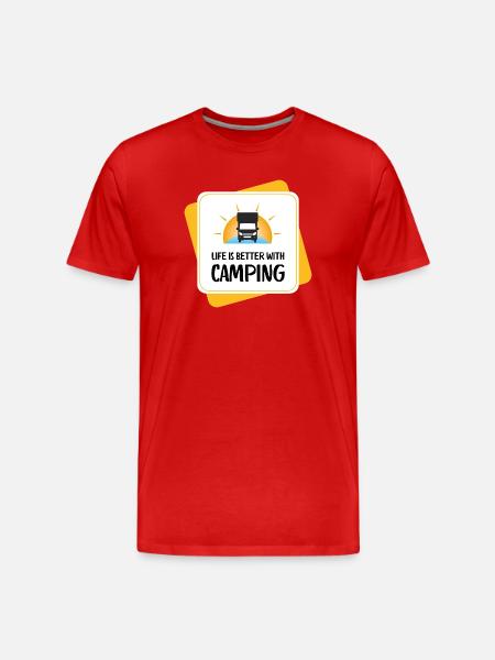 Life Is Better with Camping – Design - Men's Premium Organic T-Shirt - red