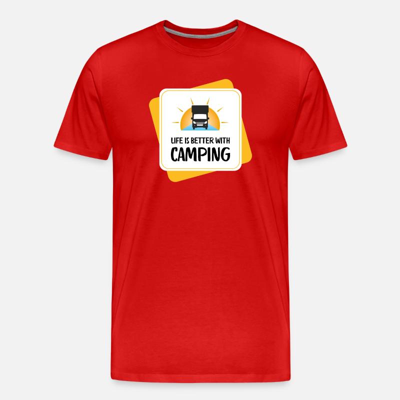 Life Is Better with Camping – Design - Männer Premium Bio T-Shirt - Rot