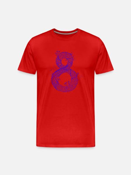 08_Zahl_Zen_lila - Men's Premium Organic T-Shirt - red