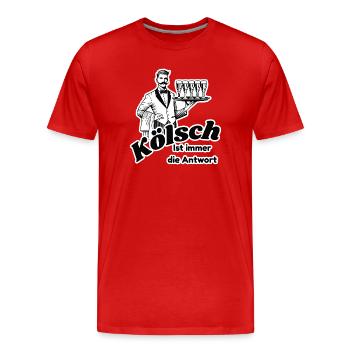 Kölsch – Ist immer die Antwort Design - Männer Premium Bio T-Shirt - Rot - Vorne - Damien (186cm)
