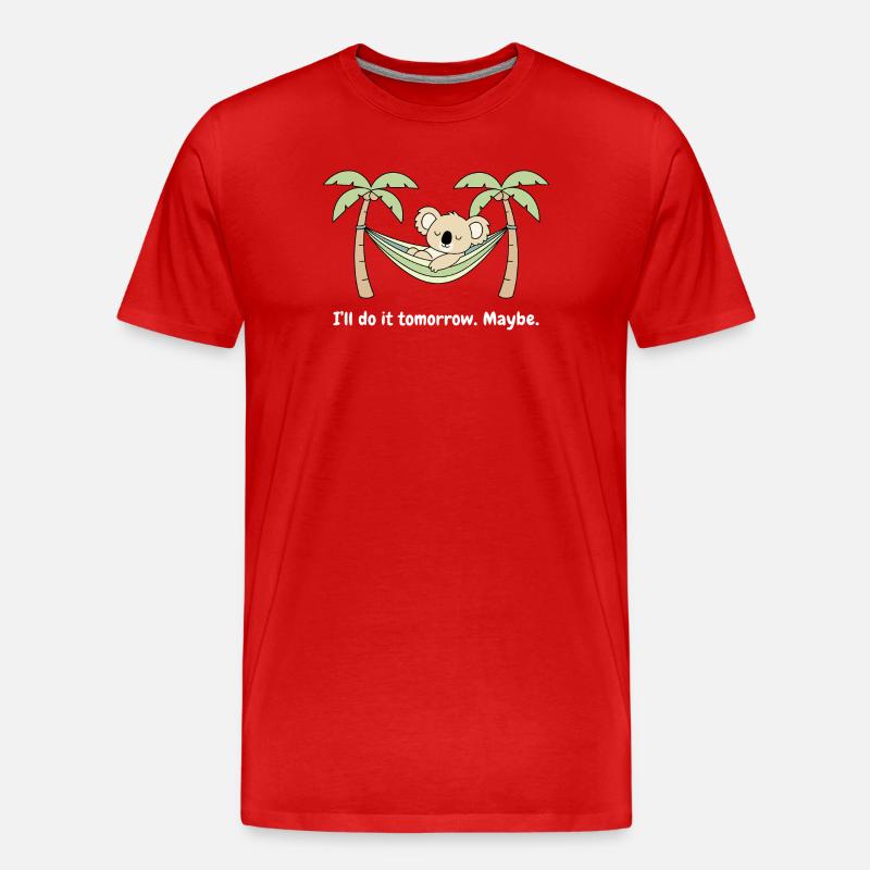 Koala dans les palmiers du hamac - T-shirt bio Premium Homme - rouge
