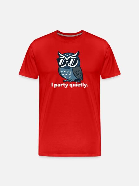 Cool owl with sunglasses - Men's Premium Organic T-Shirt - red