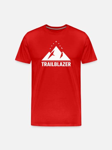 Trailblazer Mountain Night Camping Hiking - Men's Premium Organic T-Shirt - red