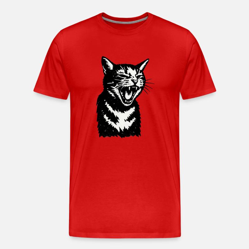 Schreiender Schattenkater - Männer Premium Bio T-Shirt - Rot