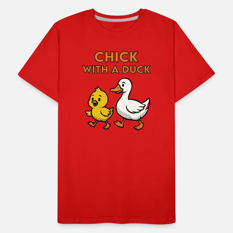 chick with a duck Men's Premium Organic T-Shirt
