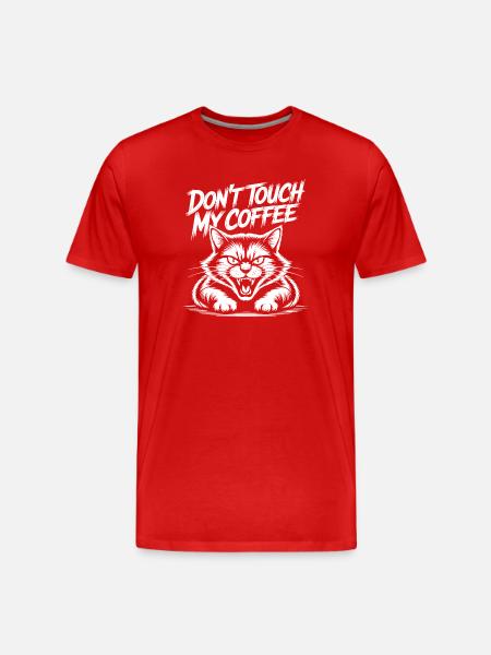 Don't touch, my coffee cat picture - Men's Premium Organic T-Shirt - red