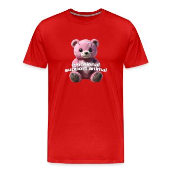 Tender pink bear with heart - Men's Premium Organic T-Shirt - red - Front - Damien (186cm)