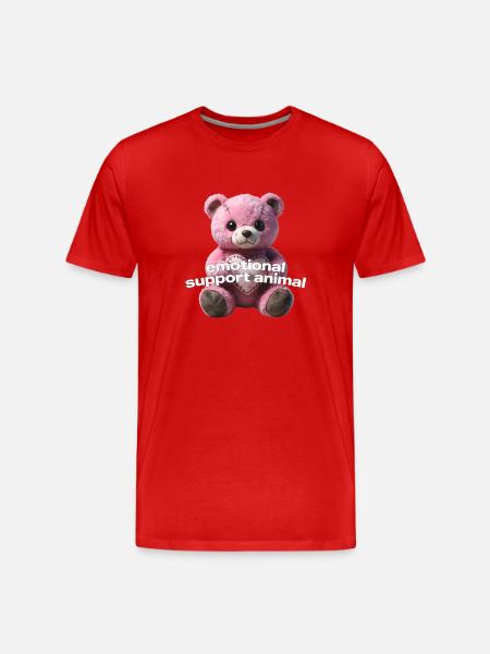 Tender pink bear with heart - Men's Premium Organic T-Shirt - red