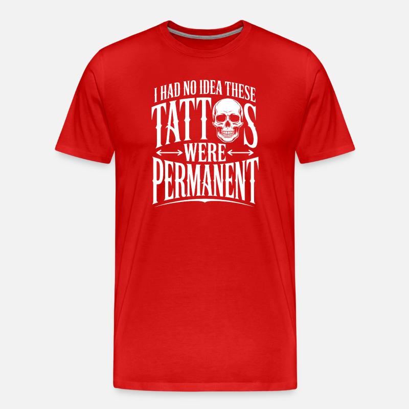 Tattoo-Permanenz-Schädel-T-Shirt - Männer Premium Bio T-Shirt - Rot