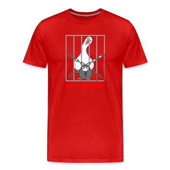Goose – Wurde zu albern - Männer Premium Bio T-Shirt - Rot - Vorne - Damien (186cm)
