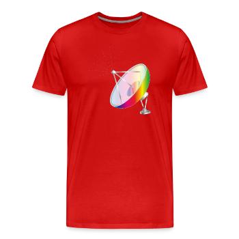 Antenne parabole colorée dans un style futuriste - T-shirt bio Premium Homme - rouge - Devant - Damien (186cm)