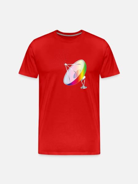 Bunte Satellitenschüssel im futuristischen Stil - Männer Premium Bio T-Shirt - Rot