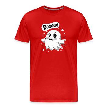 DOOOOOM Mignon Fantôme Kawaii Drôle Mignon - T-shirt bio Premium Homme - rouge - Devant - Damien (186cm)