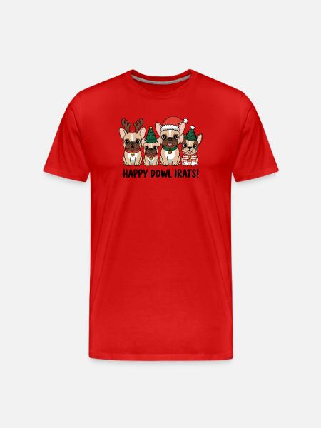 Joyeuse Dowl Irats Drôles Bouledogues Français - T-shirt bio Premium Homme - rouge