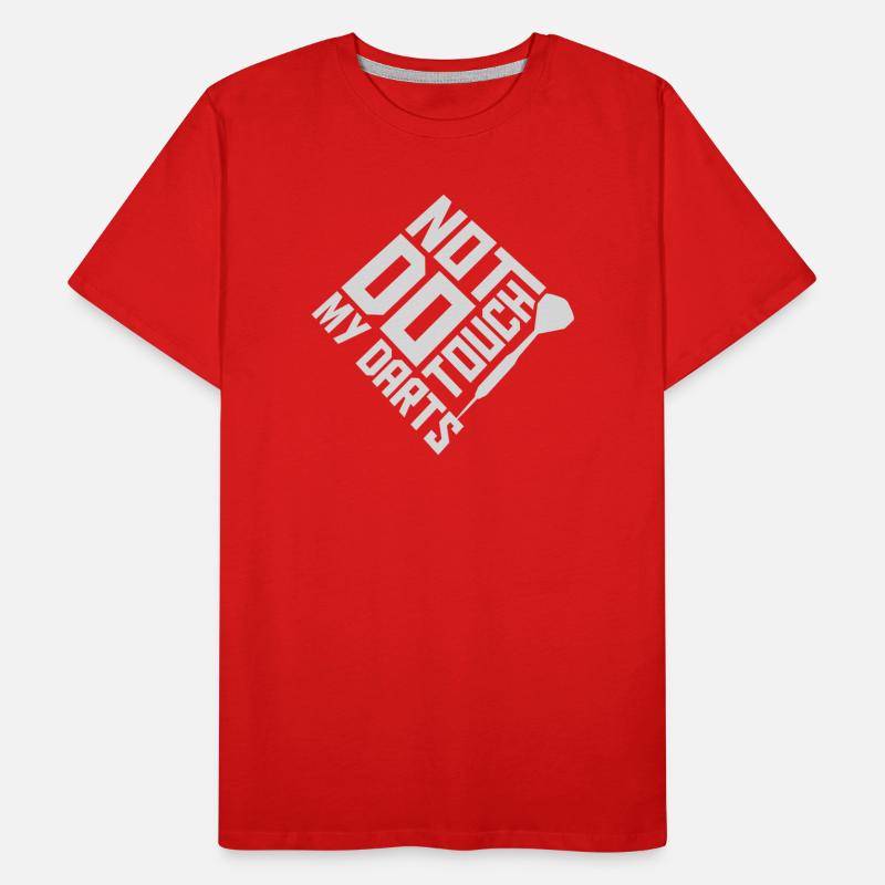Ne touchez pas à mes fléchettes Avertissement Humour du joueur de fléchettes T-shirt bio Premium Homme