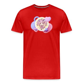 Pastell-Chibi mit Herzchen - Männer Premium Bio T-Shirt - Rot - Vorne - Damien (186cm)