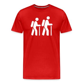 Hiker, Pilgrim, Tourist, Pilgrimage Route - Men's Premium Organic T-Shirt - red - Front - Damien (186cm)
