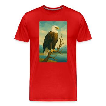 Polynature Weißkopfseeadler - Männer Premium Bio T-Shirt - Rot - Vorne - Damien (186cm)