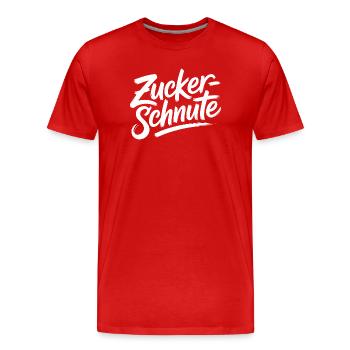 Museau sucré Dent sucrée Chocolat Sucre Museau - T-shirt bio Premium Homme - rouge - Devant - Damien (186cm)