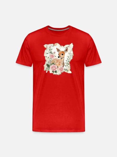 Millésime de fauves de cerf - T-shirt bio Premium Homme - rouge