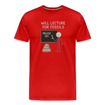 Prähistorische Steinwerkzeuge Des Homo - Männer Premium Bio T-Shirt - Rot - Vorne - Damien (186cm)