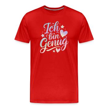 I'm Enough Pastel Selflove Self Love - Men's Premium Organic T-Shirt - red - Front - Damien (186cm)