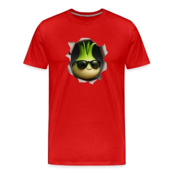 Frühlingszwiebeln Zwiebel  - Männer Premium Bio T-Shirt - Rot - Vorne - Damien (186cm)