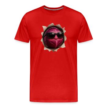 Red cabbage - Men's Premium Organic T-Shirt - red - Front - Damien (186cm)