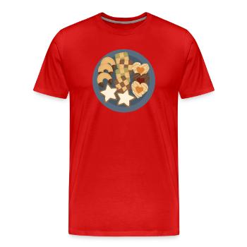 Whimsical Cookie Assortment Plate - Men's Premium Organic T-Shirt - red - Front - Damien (186cm)