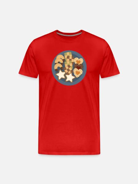Verspielter Keks-Auswahlteller - Männer Premium Bio T-Shirt - Rot