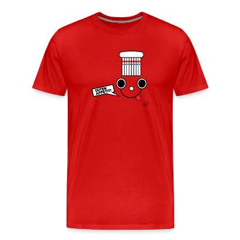 Koppie with chef's hat - Men's Premium Organic T-Shirt - red - Front - Damien (186cm)