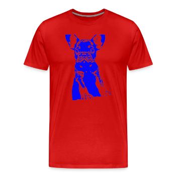 Bouledogue - T-shirt bio Premium Homme - rouge - Devant - Damien (186cm)