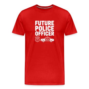 Future Police Officer - Men's Premium Organic T-Shirt - red - Front - Damien (186cm)
