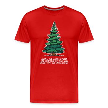 Bigger than our whole world 2 - Men's Premium Organic T-Shirt - red - Front - Damien (186cm)