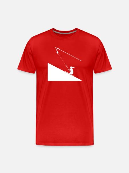 Hare climbing on rope - Men's Premium Organic T-Shirt - red