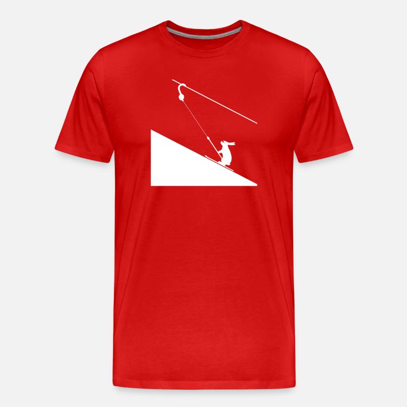 Hare climbing on rope - Men's Premium Organic T-Shirt - red