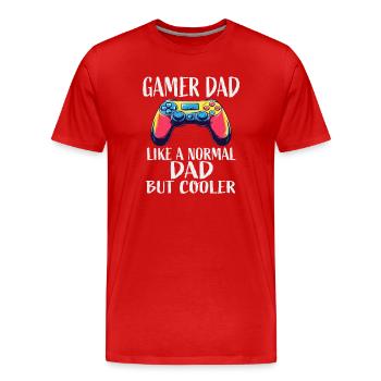 Gamer Dad Like A Normal Dad But Cooler - Männer Premium Bio T-Shirt - Rot - Vorne - Damien (186cm)