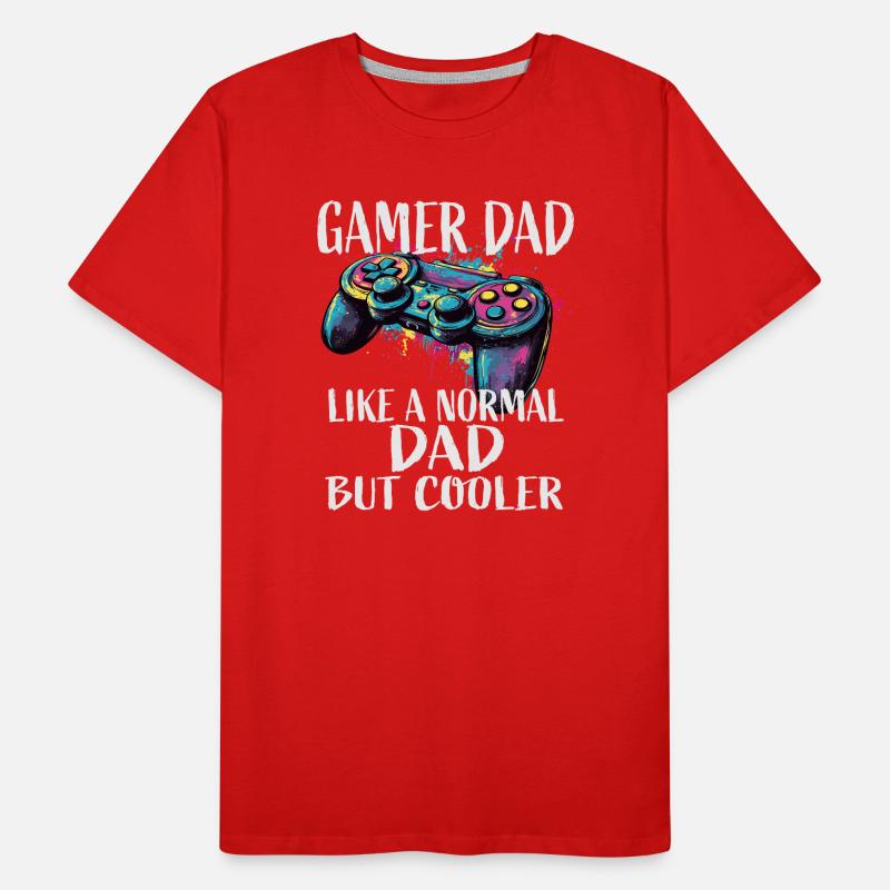 Gamer Dad Cooler Controller Splash Männer Premium Bio T-Shirt