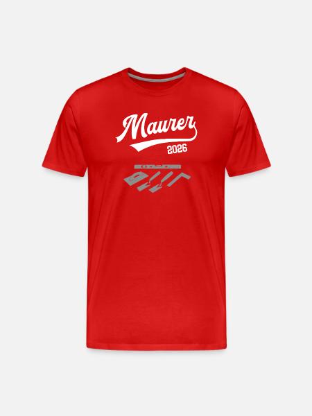 Bricklayer 2026 Apprenticeship Profession Masonry Trainee - Men's Premium Organic T-Shirt - red