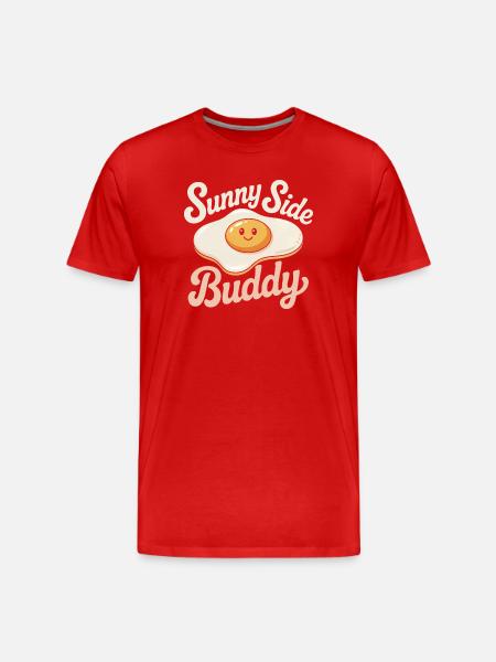fried egg - Men's Premium Organic T-Shirt - red