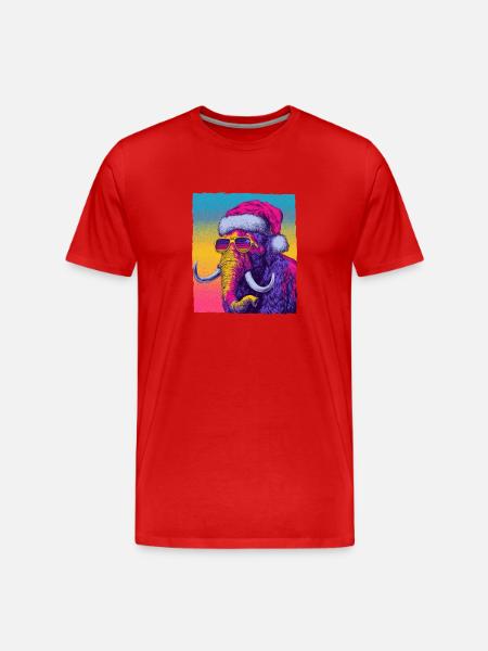 Mammoth Christmas Portrait - Men's Premium Organic T-Shirt - red