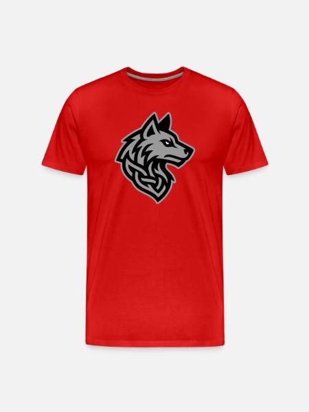 Wolf Head Viking - Men's Premium Organic T-Shirt - red