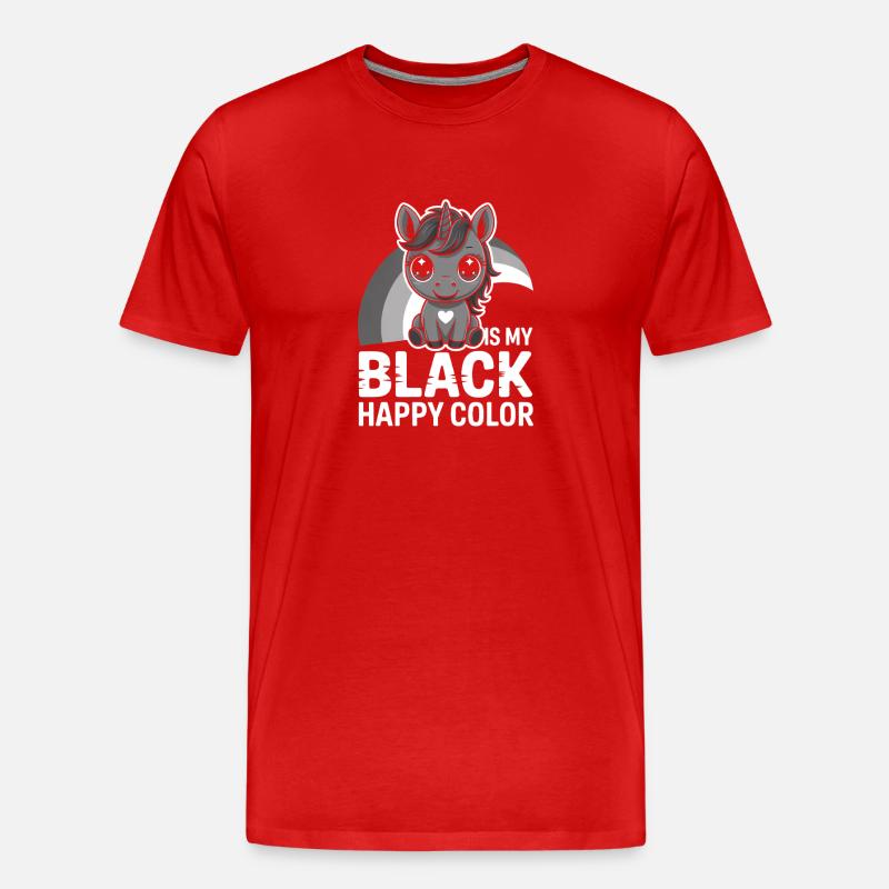Grauer Einhorn-Regenbogen - Männer Premium Bio T-Shirt - Rot