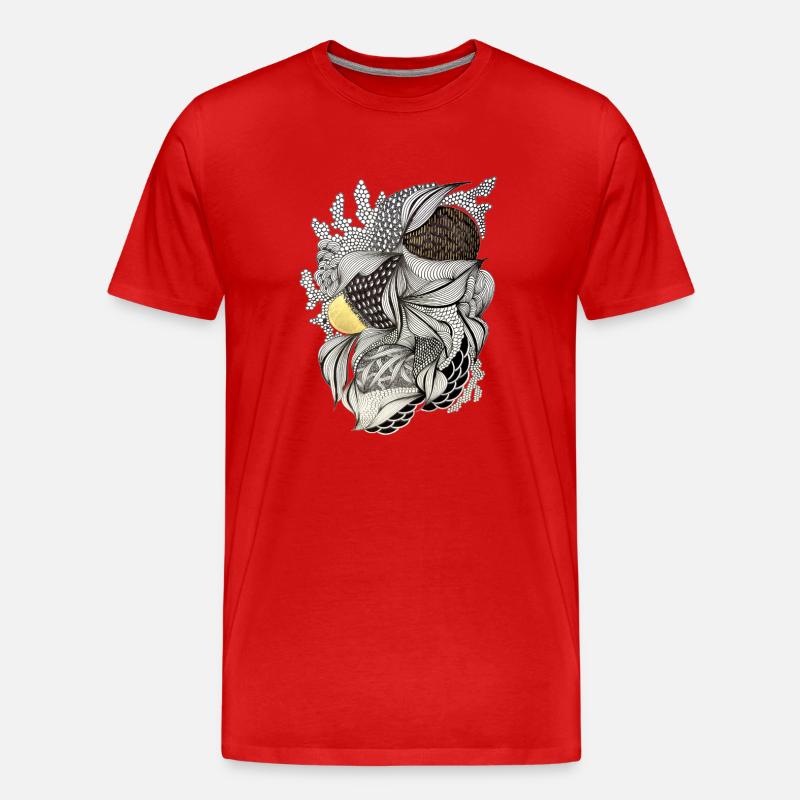 Leaf Fabric Feather Light Pattern - Men's Premium Organic T-Shirt - red