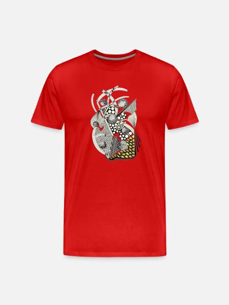Abstract ornament with gold accents - Men's Premium Organic T-Shirt - red