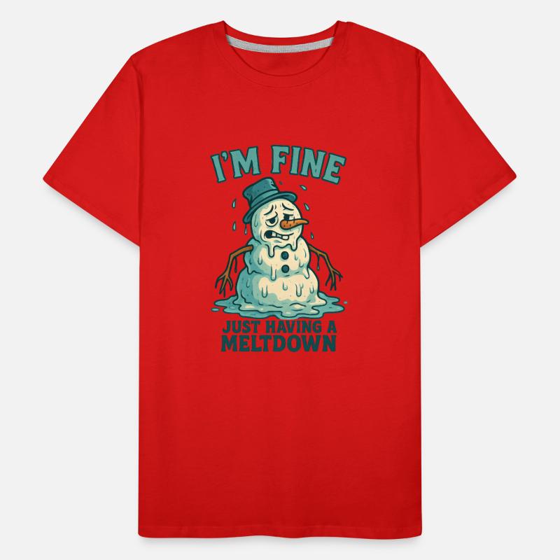 Snowman Meltdown Irony Sarcasm Men's Premium Organic T-Shirt