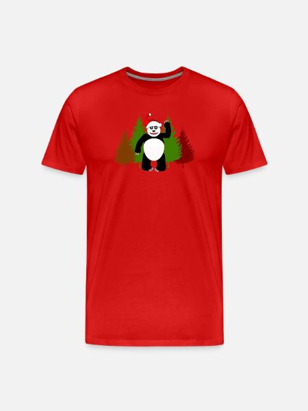 PÈRE NOËL PANDA - T-shirt bio Premium Homme - rouge