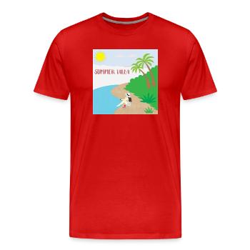 Summer-villa - Men's Premium Organic T-Shirt - red - Front - Damien (186cm)