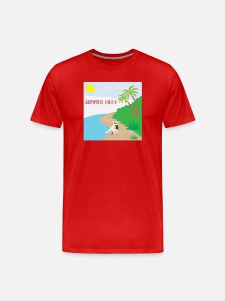 Sommervilla - Männer Premium Bio T-Shirt - Rot