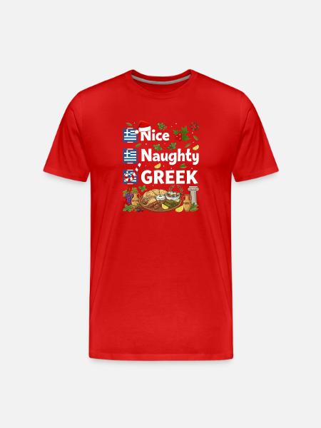 Nice Naughty Greek Fest - Men's Premium Organic T-Shirt - red